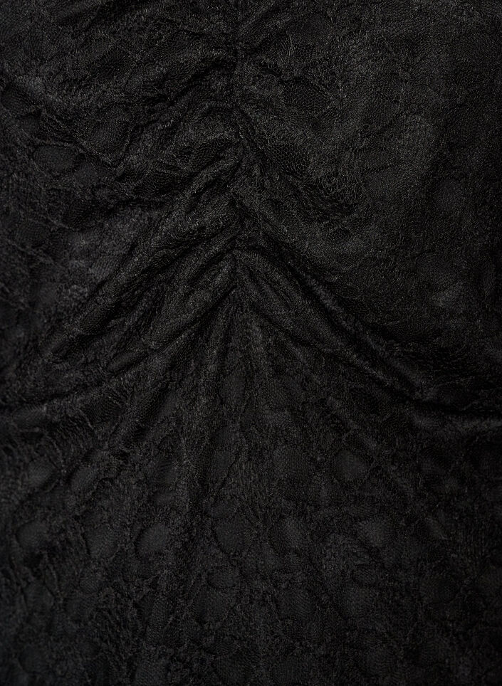 Lace dress with trumpet sleeves and an A-line shape, Black, Packshot image number 2