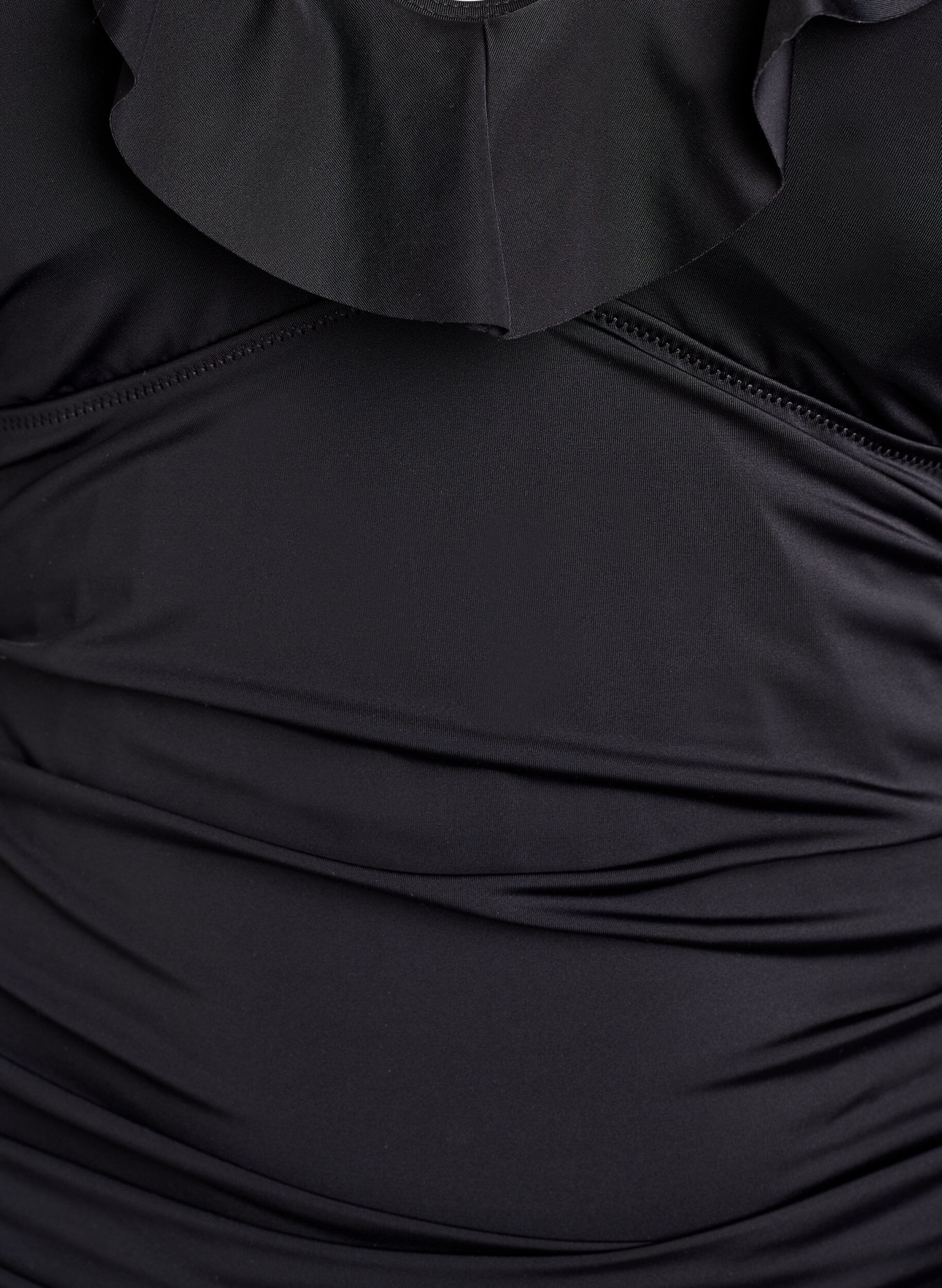 Zizzifashion Swimsuit with ruffles and removable inserts, Black, Packshot image number 2