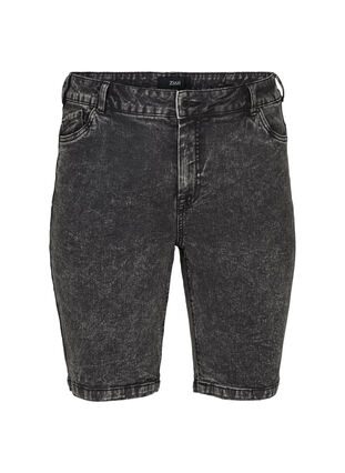 High waisted denim shorts, Grey Denim, Packshot image number 0