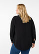 Solid colour shirt with collar, Black, Model image number 1
