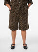 Leopard print denim Bermuda shorts, Brown, Model image number 3