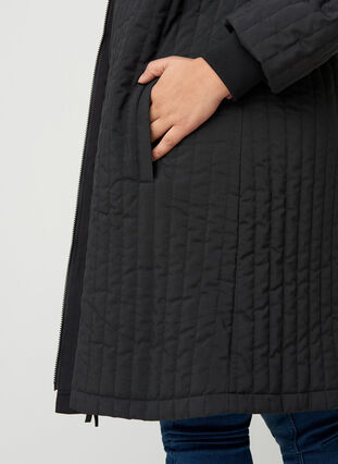 Jacket with pockets and a high neck, Black, Model image number 2