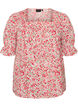 Cotton blouse with a square neckline, Red, Packshot image number 0