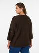 Knitted blouse with small embroidered motifs, Brown, Model image number 2