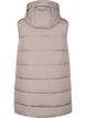 Long vest with hood and pockets, Beige, Packshot image number 1