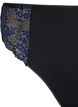 Microfibre G-string with lace, Black w Blue, Packshot image number 2