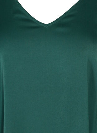 Plain blouse with 3/4 length sleeves and a V-neck, Pine Grove, Packshot image number 2
