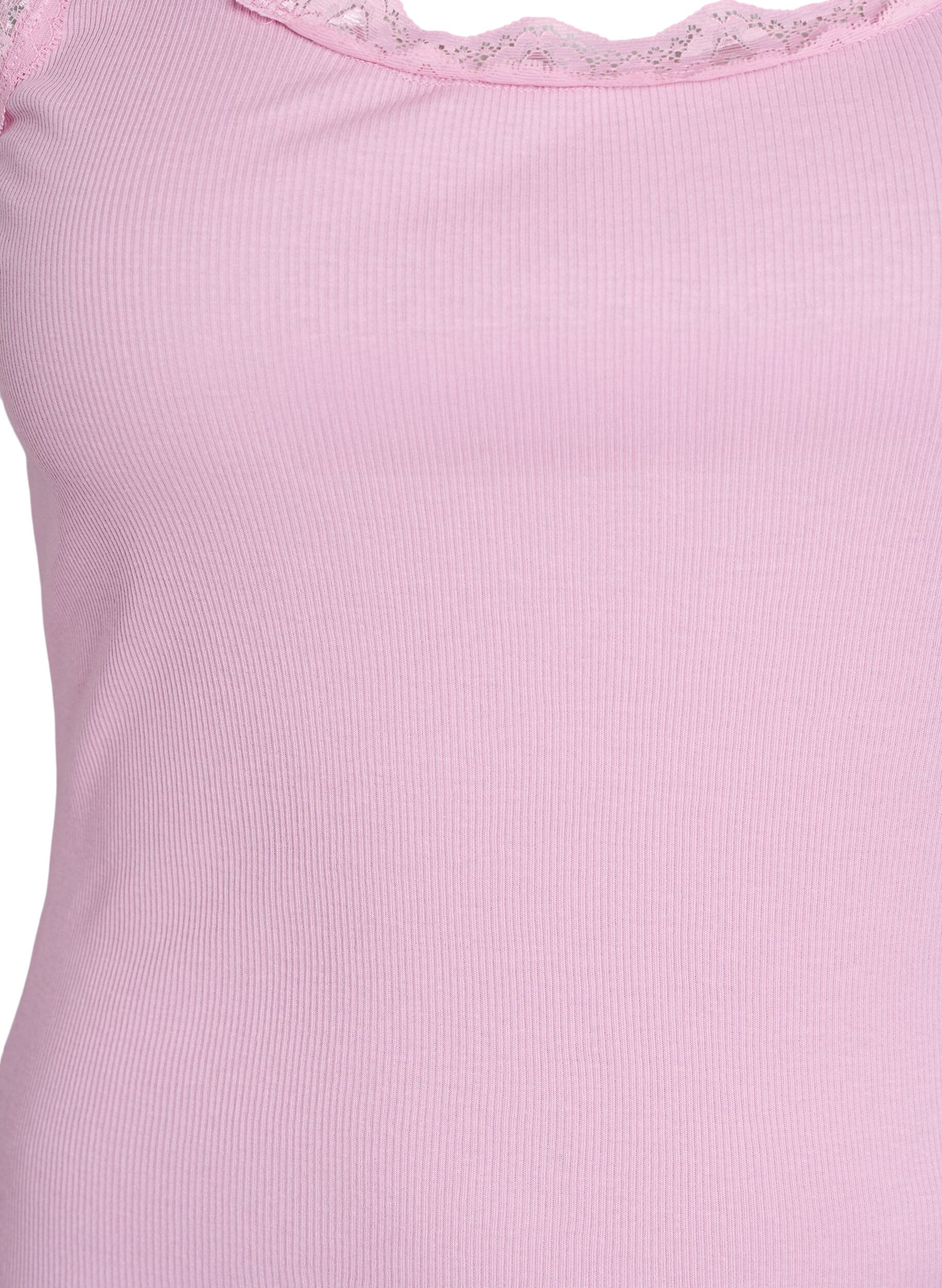 Zizzifashion Top with lace trim, Pink, Packshot image number 2