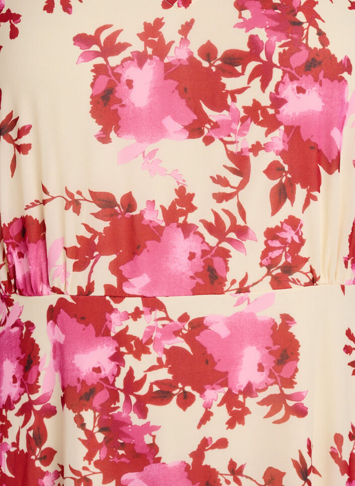 Floral chiffon dress with ruffle details and a V-neck, 9990, Packshot image number 2