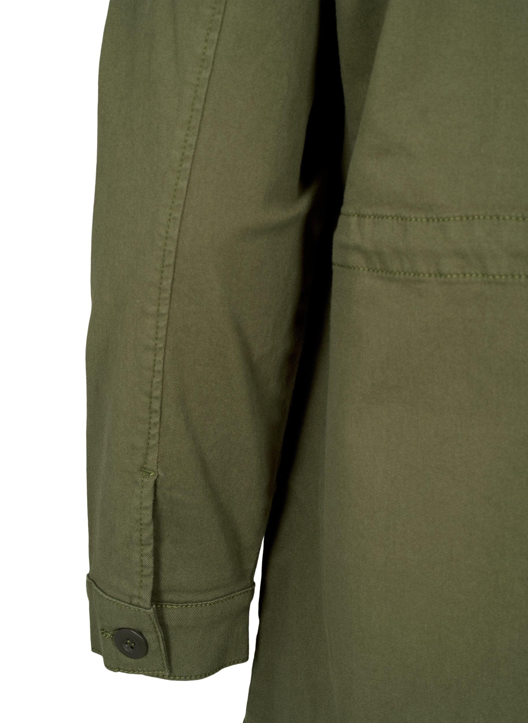 Zizzifashion Canvas jacket with pockets, Thyme, Packshot image number 4