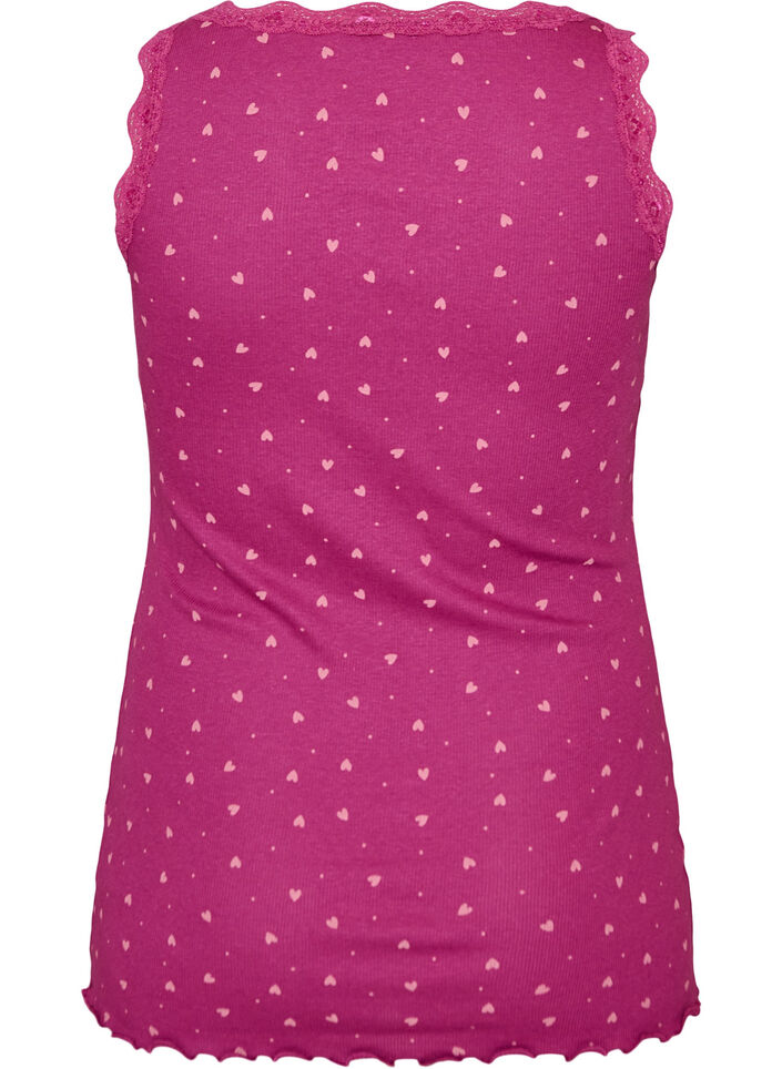 Top with print and lace edge, Purple, Packshot image number 1