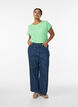 Short sleeve cotton blend T-shirt, Green, Model image number 1