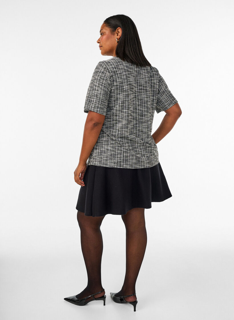 Woven blouse with button detail, Vanilla, Model image number 2
