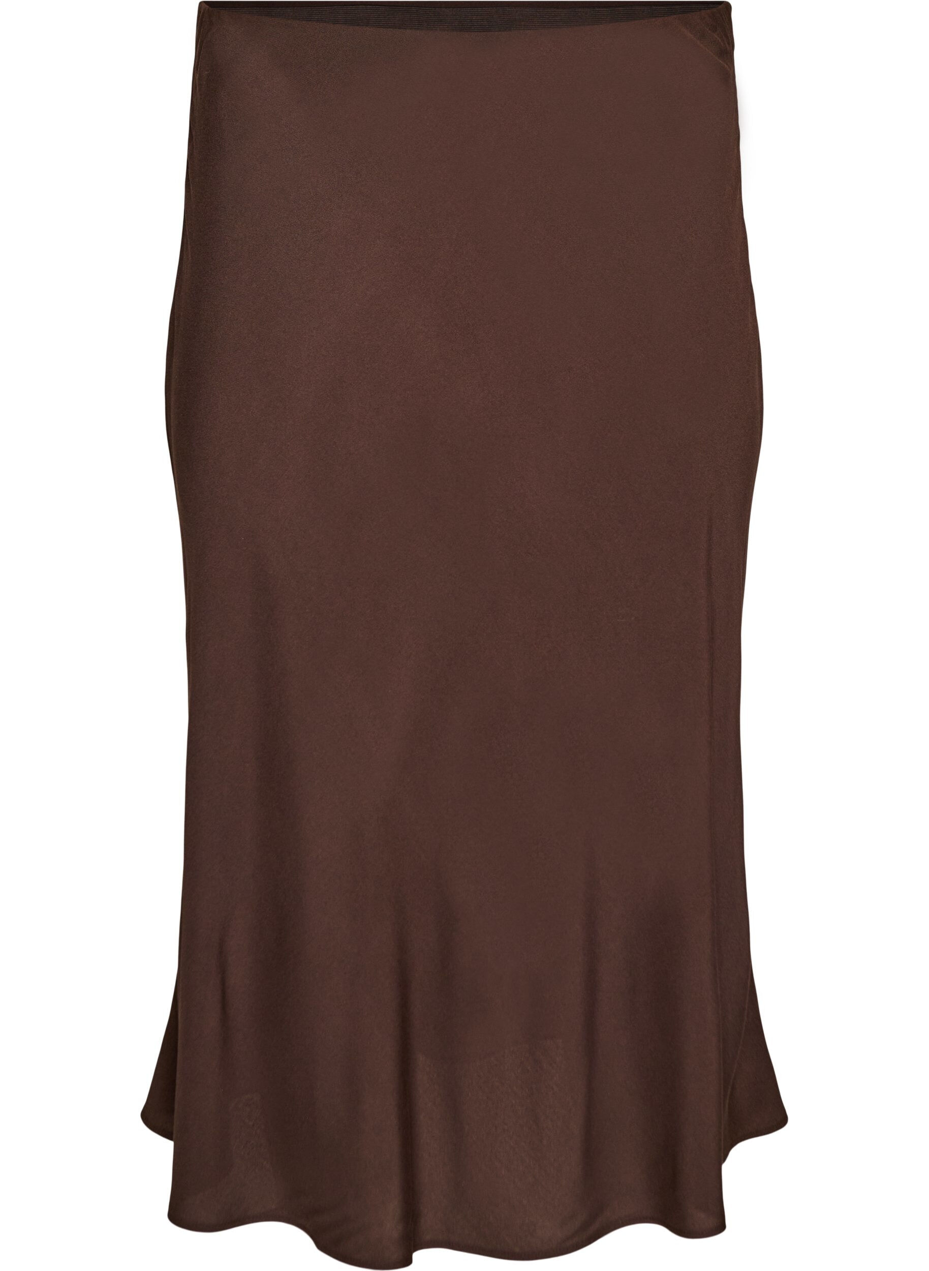 Zizzifashion Viscose skirt with an elasticated waist, Brown, Packshot image number 0