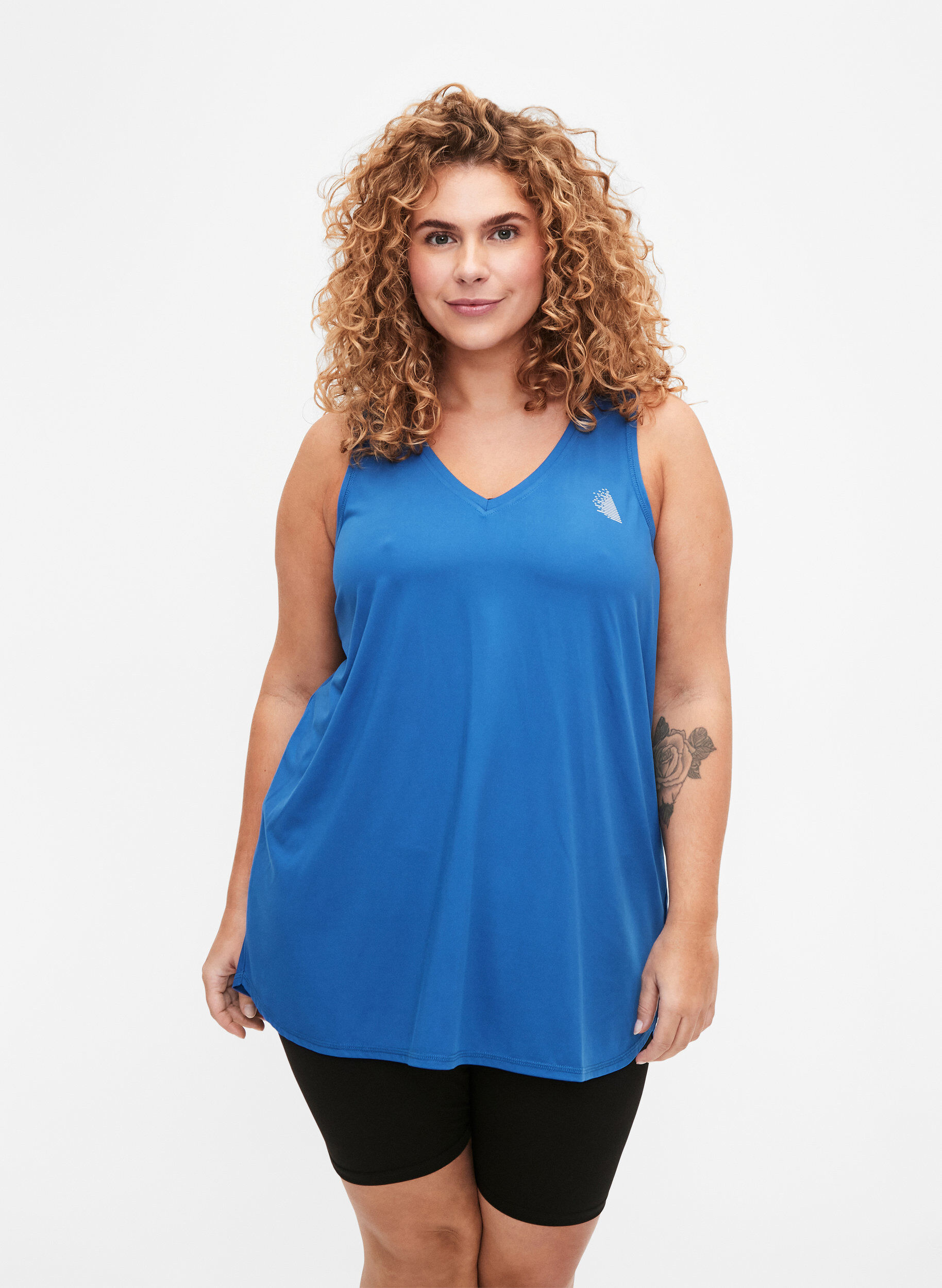 V-neck training top, Princess Blue, Model