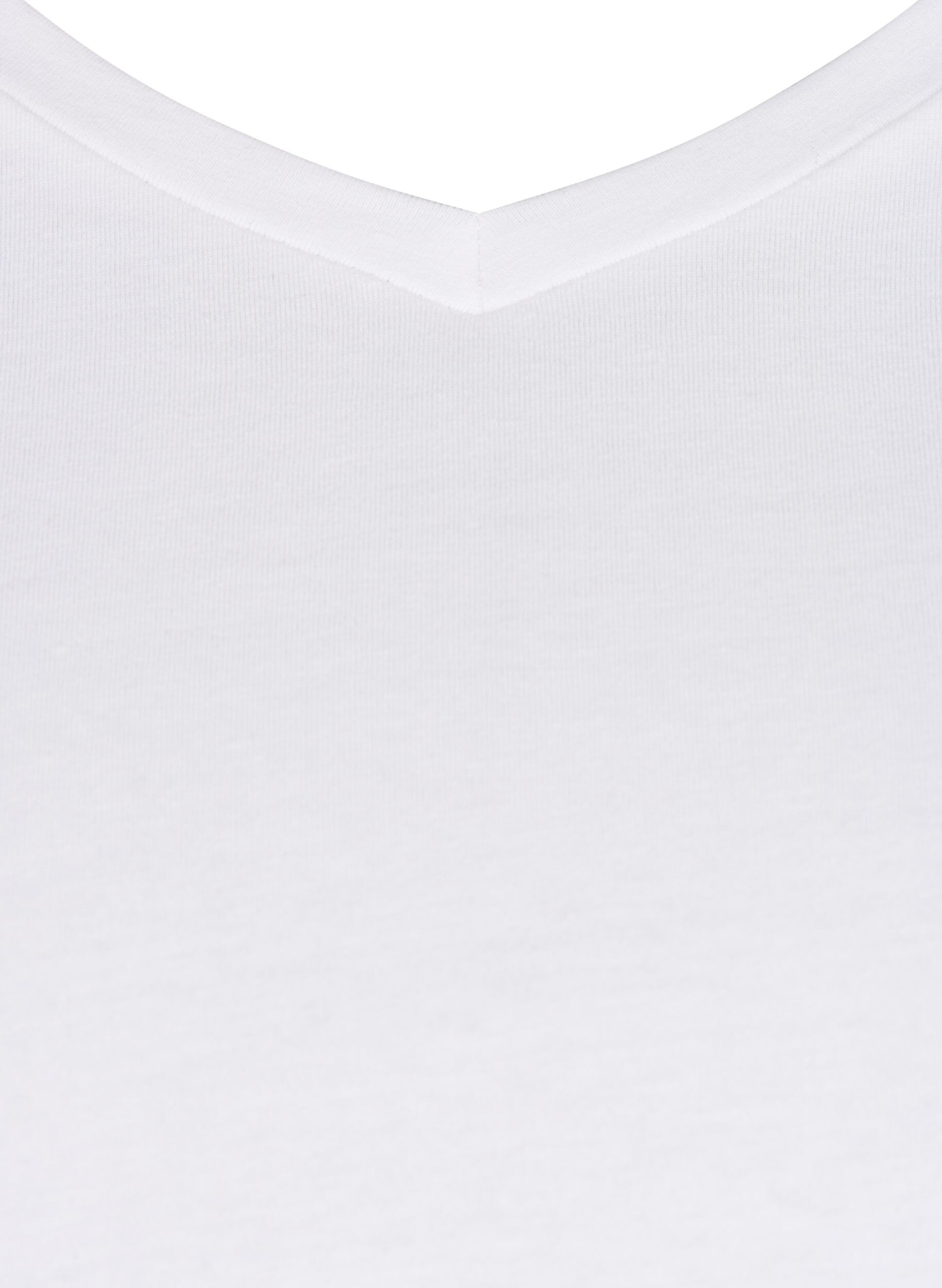 Zizzifashion Solid coloured basic t-shirt in cotton, White, Packshot image number 2