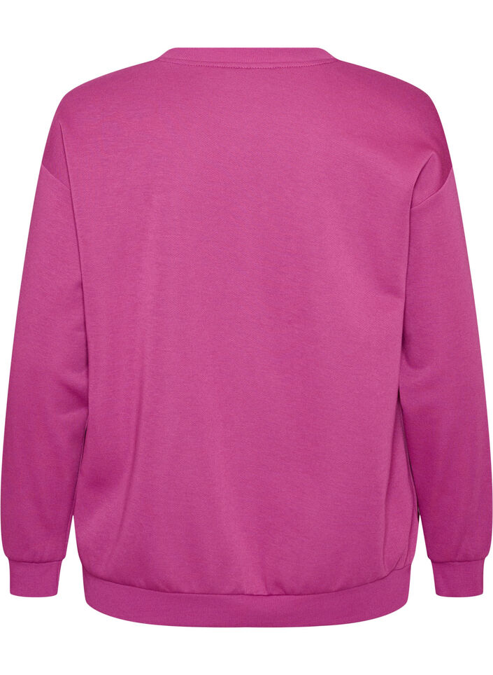 Sweatshirt with text print, Purple, Packshot image number 1