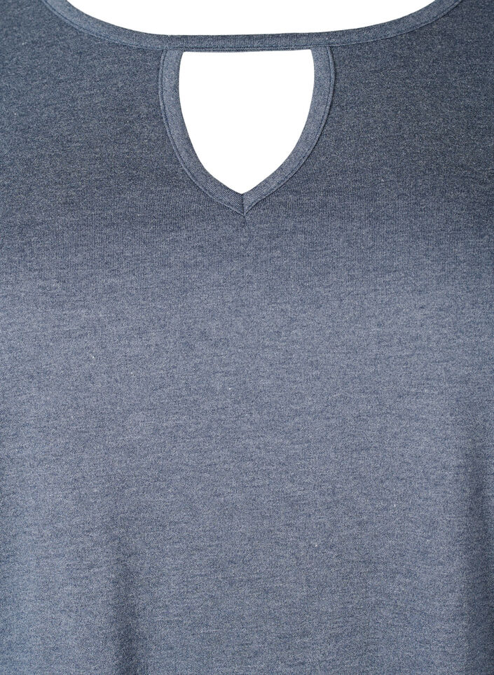 Melange blouse with long sleeves, Night Sky Mel. , Packshot image number 2