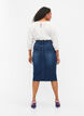 Denim midi skirt with slits, Blue, Model image number 2