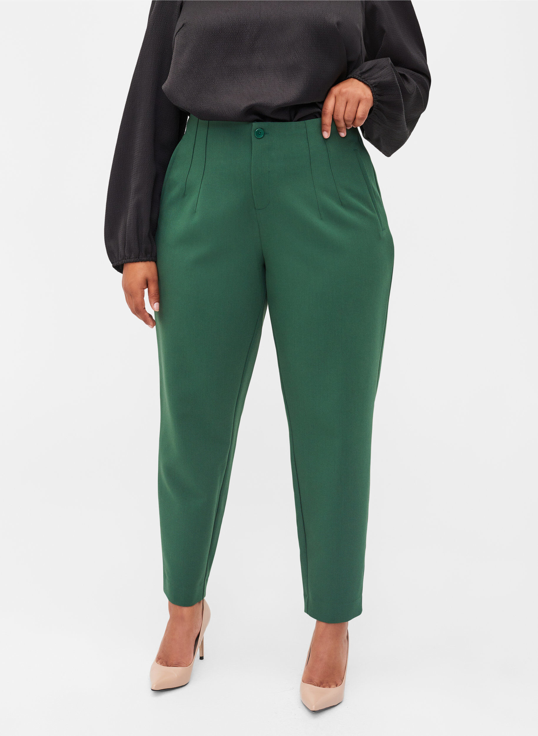 Zizzifashion Classic high-waisted trousers, Formal Garden, Model image number 2