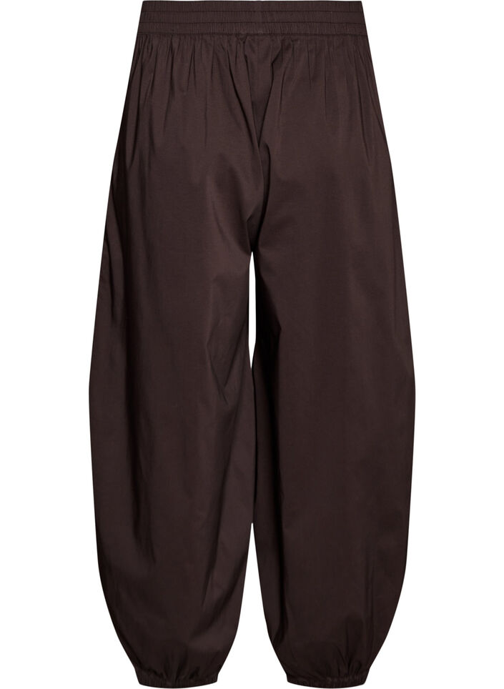 Balloon trousers with pockets and an elasticated waistband, Brown, Packshot image number 1