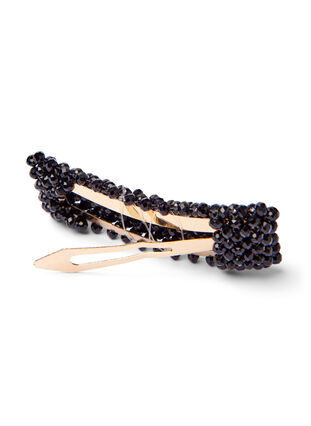 Hair clip with black pearls, Black, Packshot image number 2