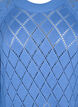 Long sleeve knitted blouse with hole pattern, Blue Bonnet, Packshot image number 2