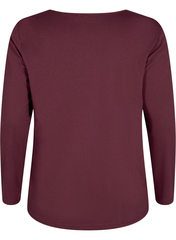 Cotton nightshirt with text print, Red, Packshot image number 1