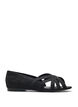 Ballerina in faux suede with crossed straps, Black, Packshot image number 0