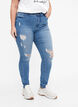 Amy jeans with super slim fit and ripped details, Blue, Model image number 2