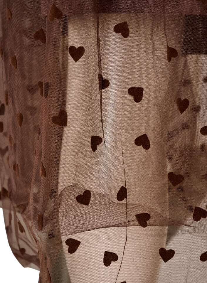 Midi tulle skirt with hearts, Brown, Packshot image number 3
