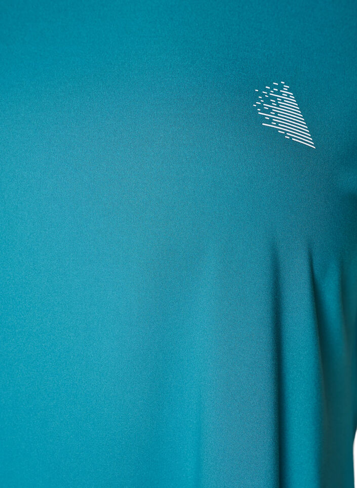 Solid-coloured training T-shirt, Petrol, Packshot image number 2