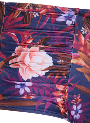High-waisted striped bikini bottoms, Purple Flower, Packshot image number 3