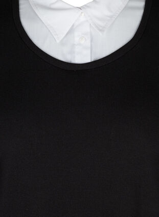 Plain-coloured blouse with long sleeves and collar, Black, Packshot image number 2