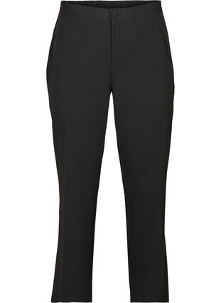 Classic trousers with an elasticated waist, Black, Packshot image number 0