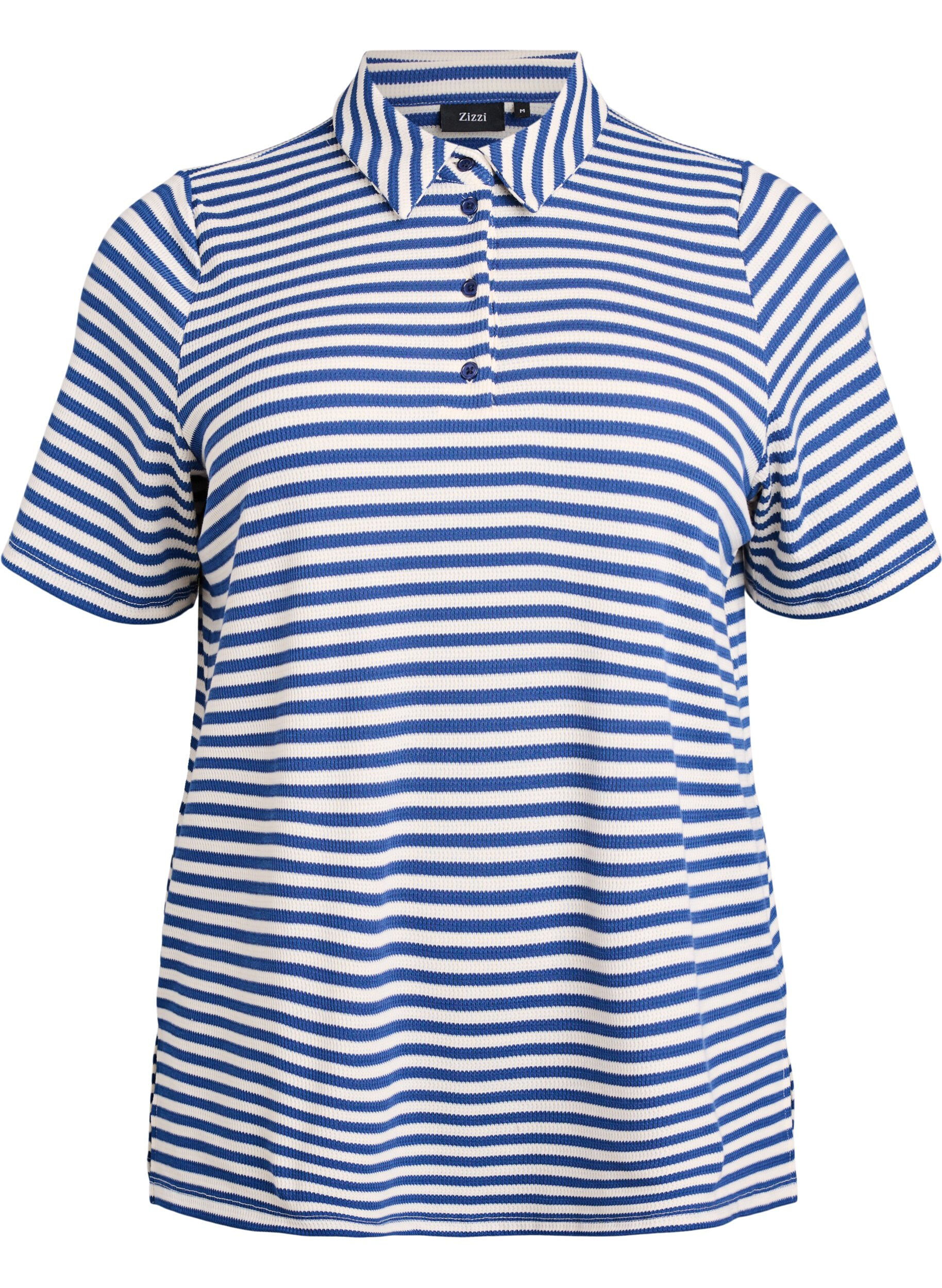 Short sleeve polo shirt with stripes