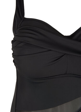 Swimsuit dress with skirt and mesh, Black, Packshot image number 3