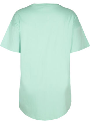 Long, short-sleeved T-shirt in cotton, Lichen, Packshot image number 1