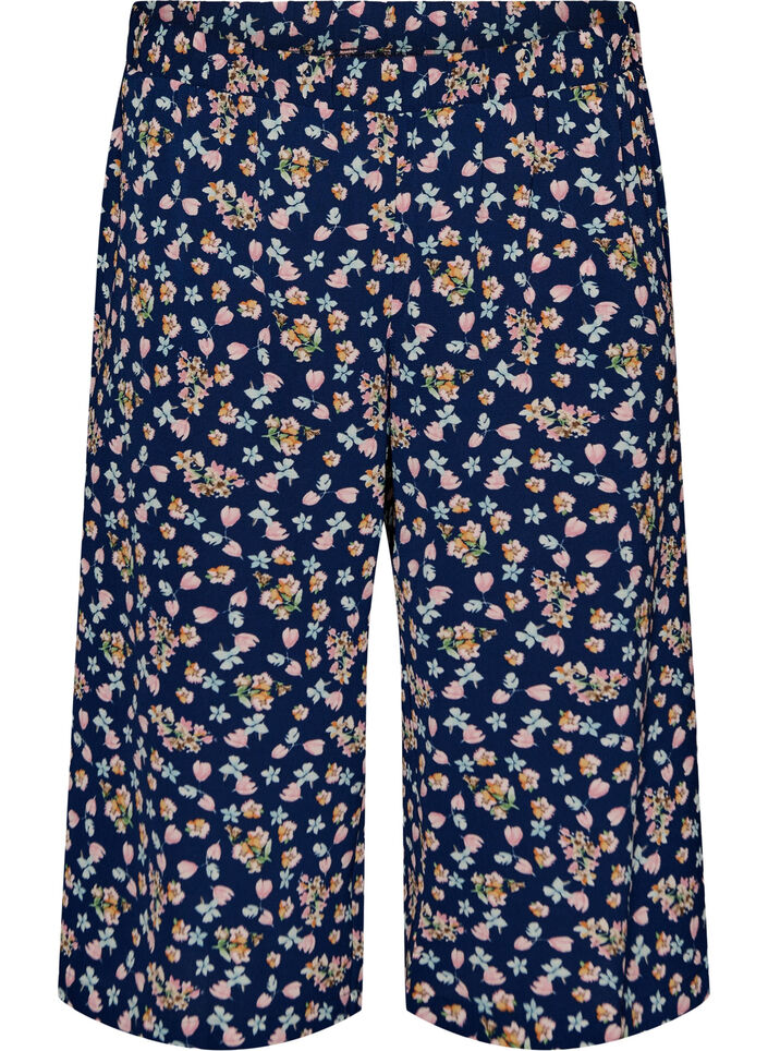 Culotte trousers with print, Light Blue, Packshot image number 0