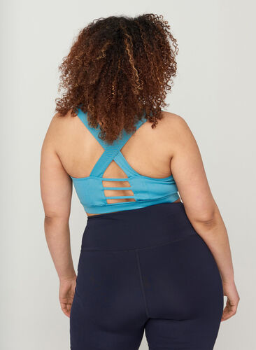 Sports top with a decorative details on the back, Storm Blue, Model image number 1