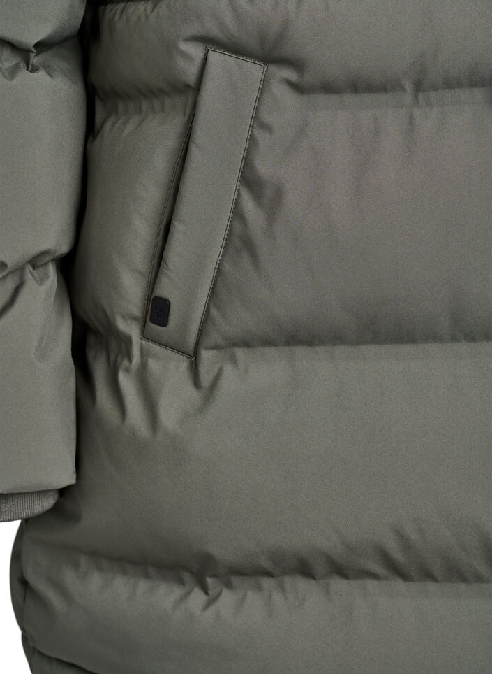 Mid-length puffer jacket with adjustable waist, Dark Grey, Packshot image number 3