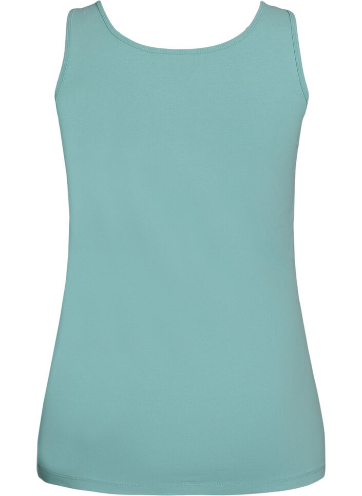 Solid color basic top in cotton, Green, Packshot image number 1
