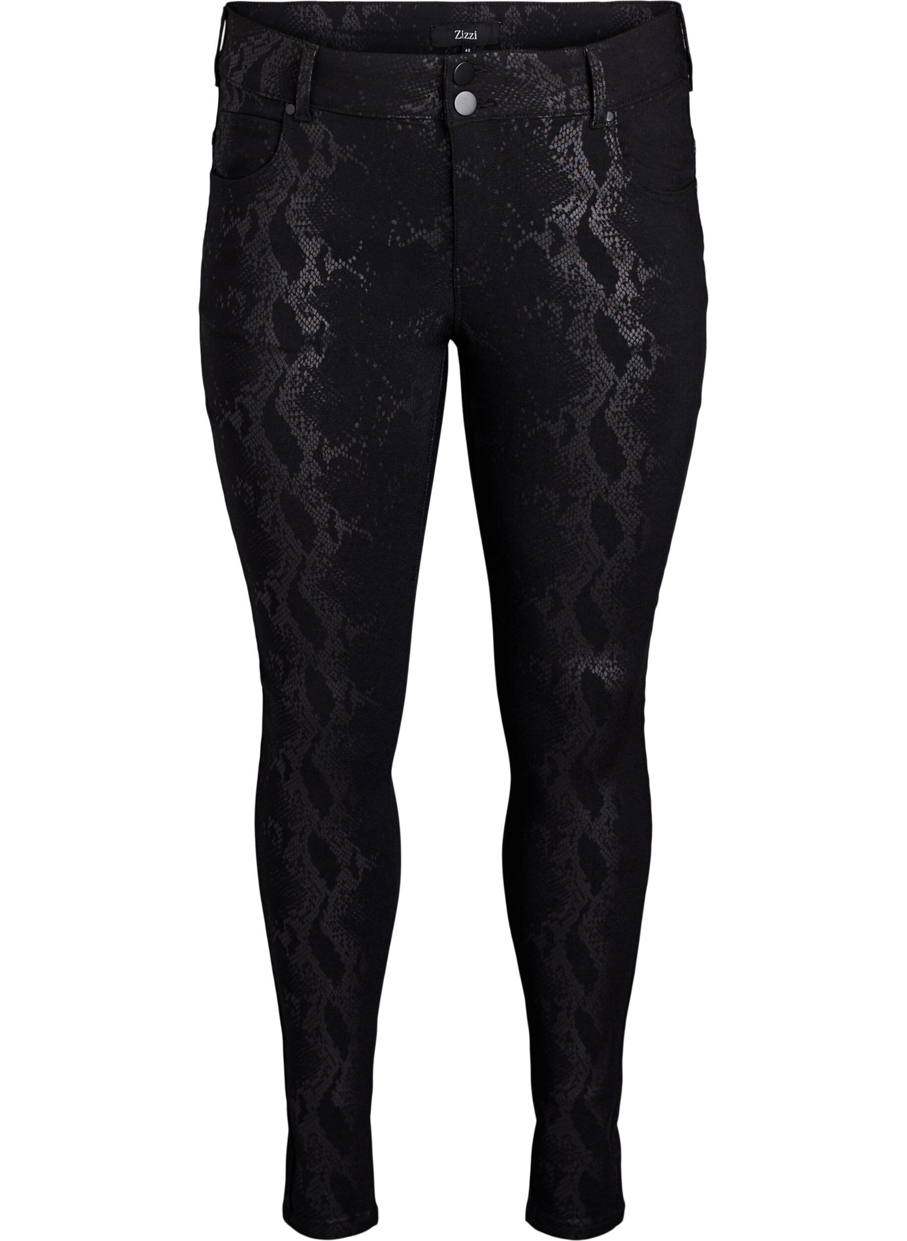 Slim fit trousers with snake pattern