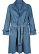 Denim trench coat with belt, Blue Denim, Packshot image number 0