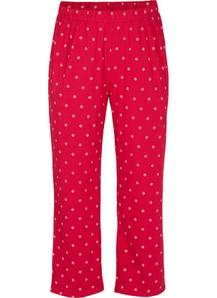 Printed cotton pyjama trousers, Tango Red AOP, Packshot image number 0