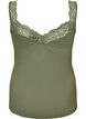 Viscose top with lace edge, Green, Packshot image number 1