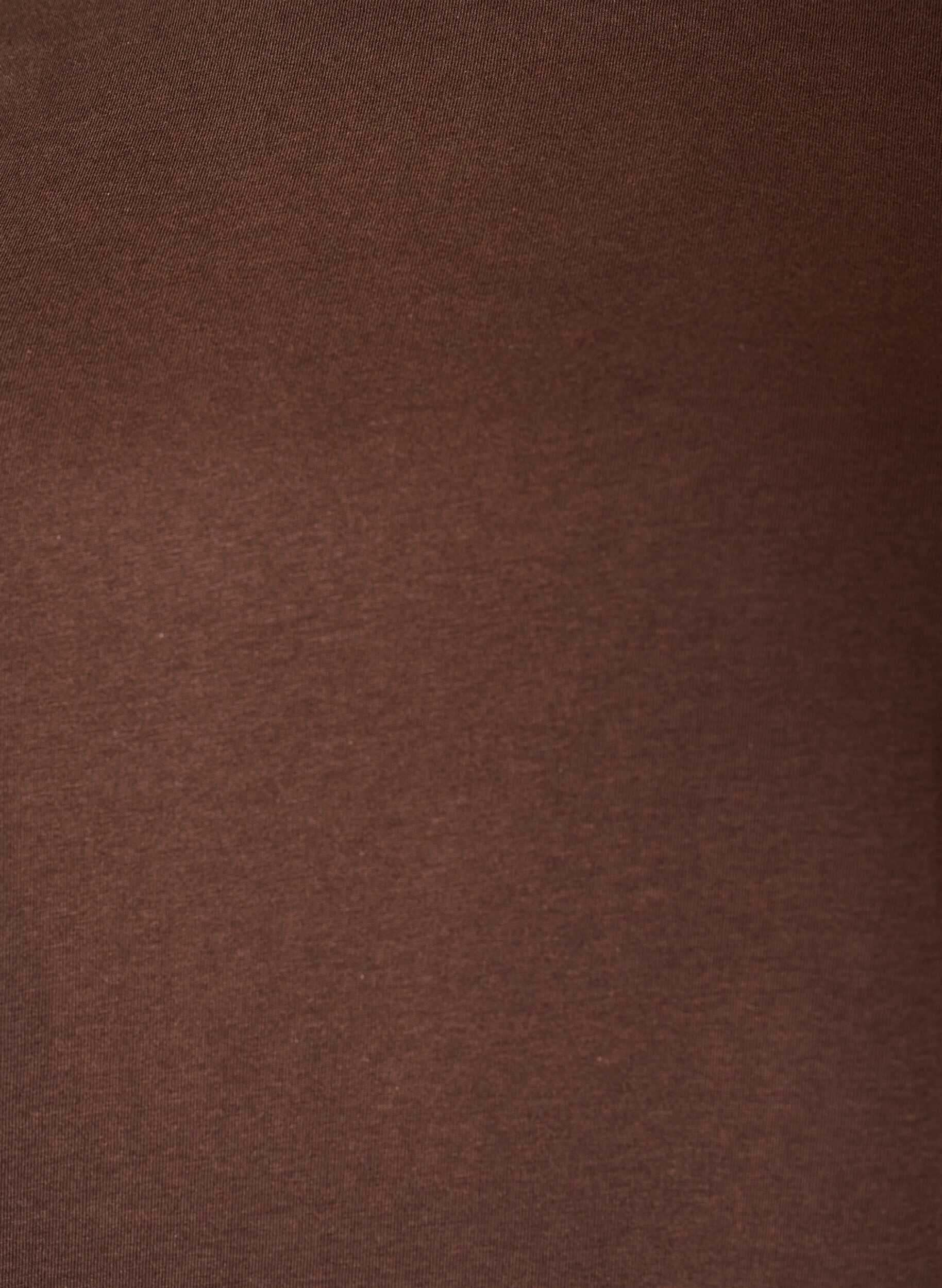 Zizzifashion T-shirt with asymmetric lace hem, Brown, Packshot image number 2