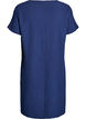 Short dress with a crinkled texture and short sleeves, Blue, Packshot image number 1