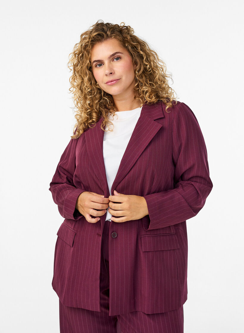 Blazer with pockets and slits, Red, Model image number 0