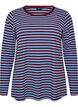 Striped blouse with long sleeves, Blue, Packshot image number 0